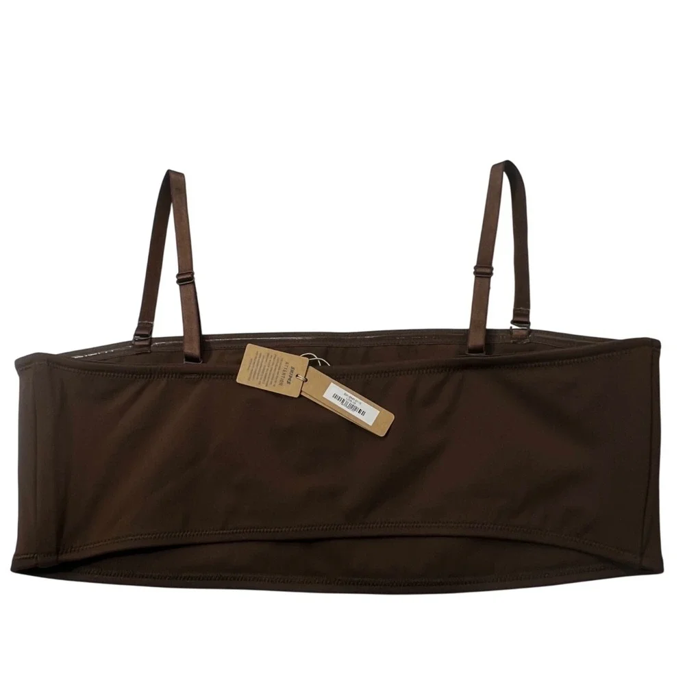 SKIMS Shaping Swim Set Bandeau Top + Dipped Bikini‎ Bottom Cocoa 3X